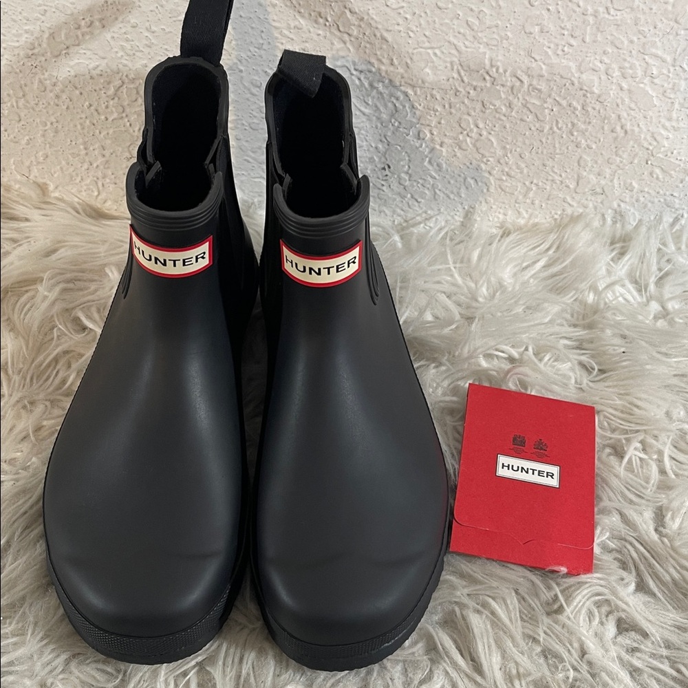 HUNTER Women's Original Chelsea Rain Boots Waterproof Size 8 Black New - Picture 4 of 16